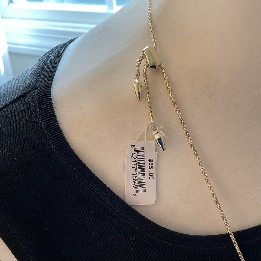 Kendra Scott Kingston Slate Cat’s Eye Necklace - NWT - Rhodium - Picture 6 of 8